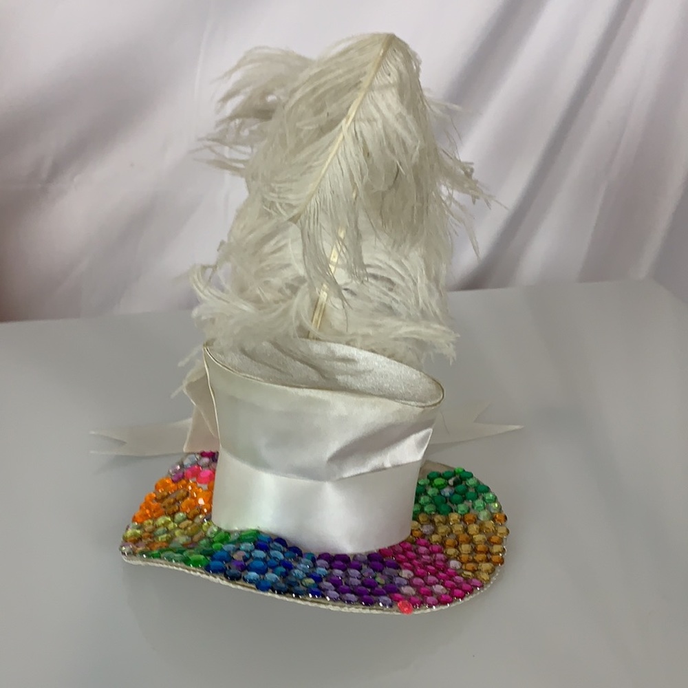 Rainbow Tiny Top Hat With Feathers - image 3
